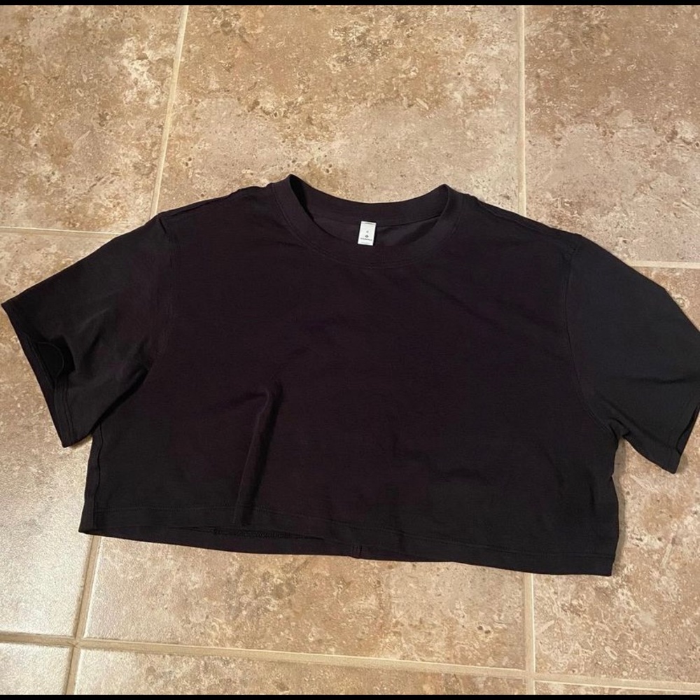 Black Lululemon All Yours Cropped Tee